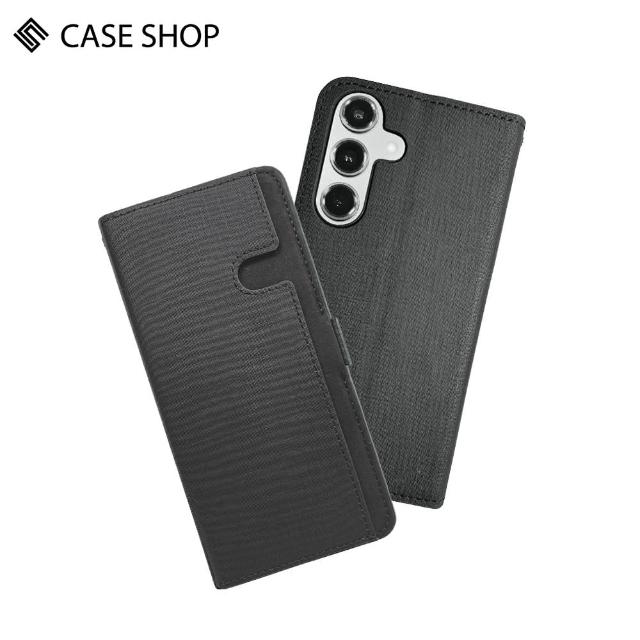 【CASE SHOP】Samsung S24 前收納側掀皮套-黑(內襯卡片夾層 翻蓋站立)
