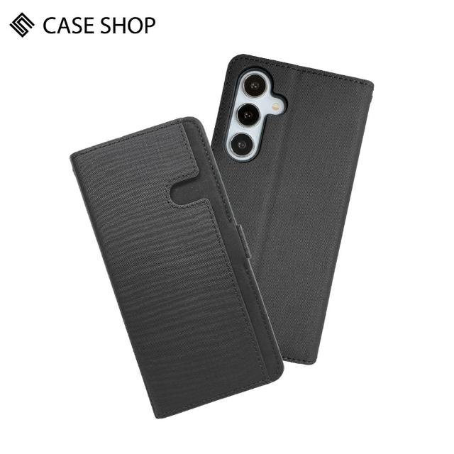 【CASE SHOP】Samsung S24＋ 前收納側掀皮套-黑(內襯卡片夾層 翻蓋站立)
