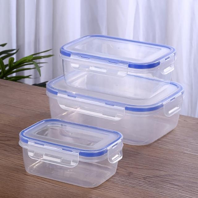 【COLOR ME】矮款三件組-密封保鮮盒(保鮮盒 密封盒 便當盒 透明盒 收納盒 置物盒 塑料盒 盒子)