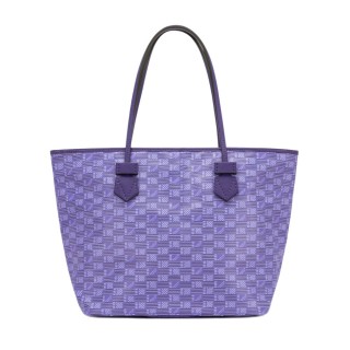 【MOREAU】品牌經典格紋大肩背包(紫)