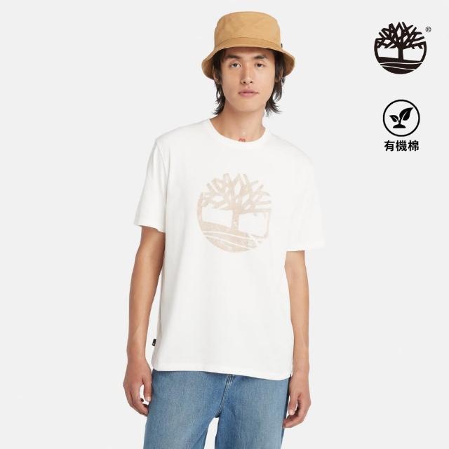 【Timberland】男款白色大 Logo 短袖T恤(A42RFCR3)