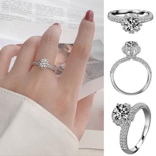 【LEESA】純銀戒指 鑽石戒指 鑽戒 一克拉戒指 戒指 新娘飾品 單鑽鑽戒 女生戒指 求婚戒指 銀戒 女生飾品