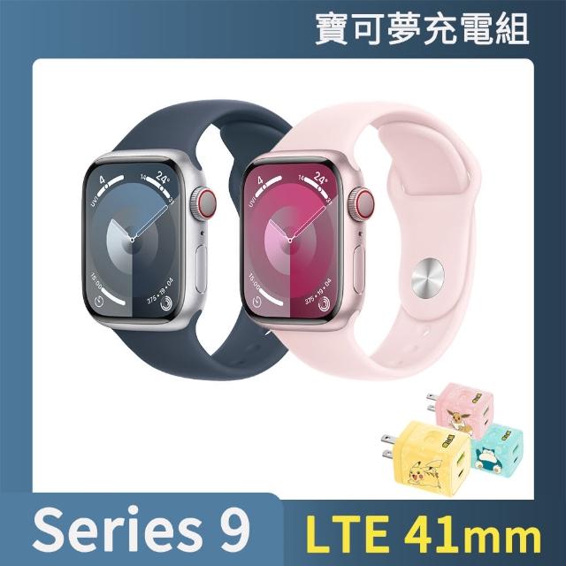 寶可夢充電組【Apple】Apple Watch S9 LTE 41mm(鋁金屬錶殼搭配運動型錶帶)