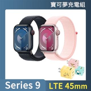 寶可夢充電組【Apple】Apple Watch S9 LTE 45mm(鋁金屬錶殼搭配運動型錶環)