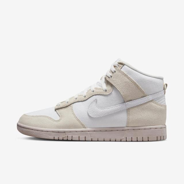 NIKE 耐吉】Dunk Hi Retro PRM 男女休閒鞋經典帆布高筒爆裂紋米