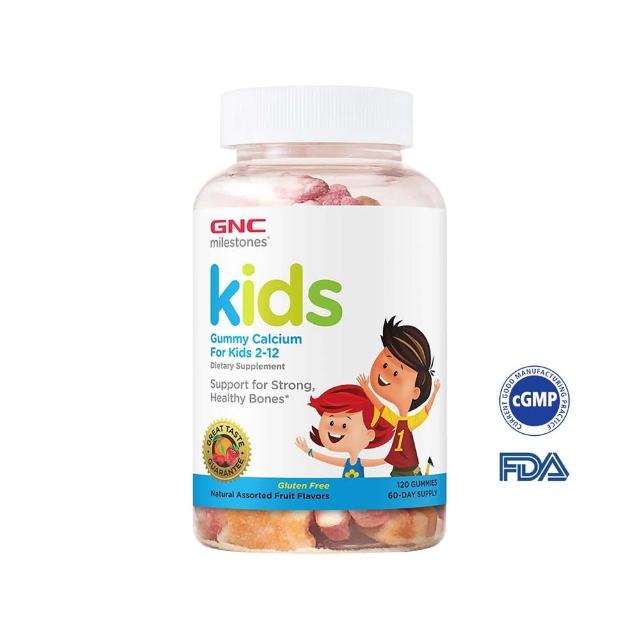 【GNC 健安喜】兒童鈣+D軟糖 120顆/瓶(什錦水果口味)
