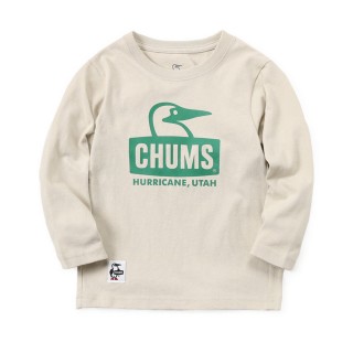 【CHUMS】CHUMS Outdoor 中大童 Kids Booby Face Brushed L/S T-Shirt長袖T恤 米灰色(CH211293G057)