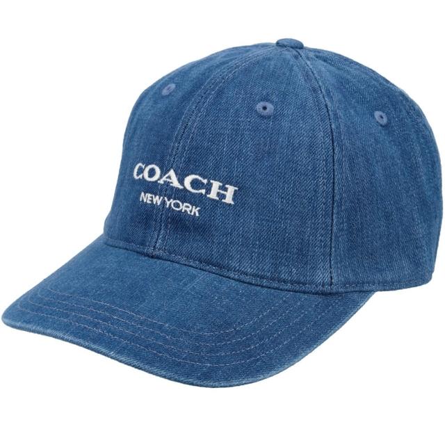 【COACH】牛仔藍刺繡LOGO棒球帽