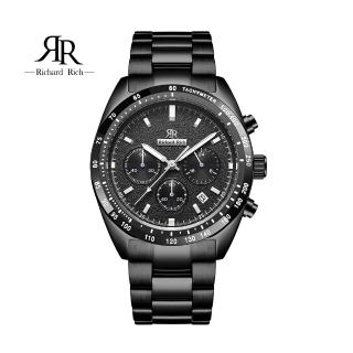 【RICHARD RICH】【WangT】 RR 星際霸主系列 黑帶藍面計時三眼陶瓷圈隕石面不鏽鋼腕錶