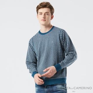 【ROBERTA 諾貝達】男裝 藍綠色純羊毛衣-新時尚的註解-義大利素材(台灣製)