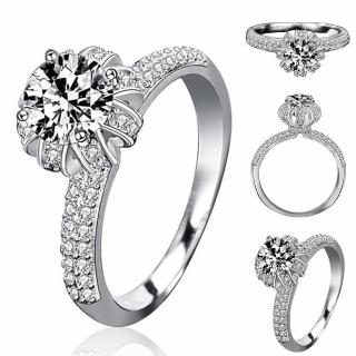 【KT DADA】新娘飾品 求婚戒指 女生飾品 小禮物 指環 純銀戒指 鑽石戒指 單鑽鑽戒 女生戒指 一克拉戒指