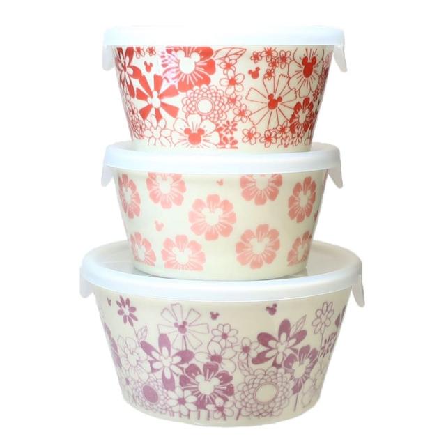 【SANGO 三鄉陶器】迪士尼 微波用陶瓷碗三件組 春暖花開 1中2小碗(餐具雜貨)