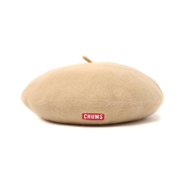 【CHUMS】CHUMS Outdoor 男女 CHUMS Logo Beret貝雷保暖帽 淺棕色(CH051337B001)