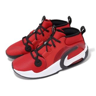 【NIKE 耐吉】籃球鞋 Air Zoom Crossover 2 GS 大童 女鞋 紅 黑 皮革 氣墊 運動鞋(FB2689-601)