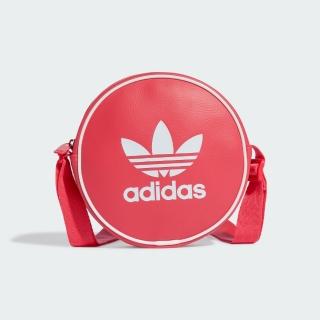 【adidas 愛迪達】側背包 斜背包 小包 運動包 三葉草 AC ROUND BAG 桃紅 IS4548