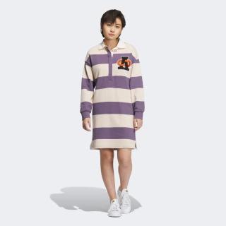 【adidas 愛迪達】洋裝 女款 運動洋裝 長版上衣 亞規 三葉草 MC POLO DRESS 紫 IN1061