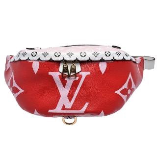 【Louis Vuitton 路易威登】M44575 BUMBAG經典Monogram帆布印花拉鍊腰包/斜背包(紅)