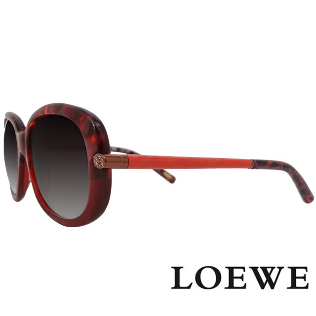 【LOEWE 羅威】新款 春天系列高貴印花款太陽眼鏡(桑葚紅 SLW803-0897)