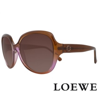 【LOEWE 羅威】簡約百搭款 街頭時尚大框太陽眼鏡(透明咖啡/透明紫 SLW775-0AFZ)