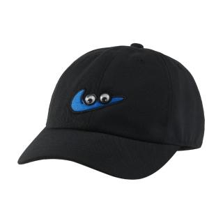 【NIKE 耐吉】帽子 童帽 棒球帽 運動帽 K NK CLUB CAP US CB SWOOSHY 黑 FZ0831-010
