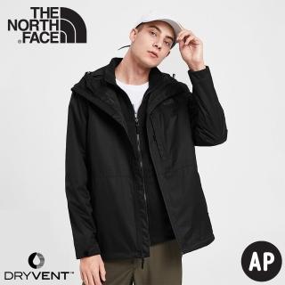 【The North Face】男 二件式DryVent刷毛外套《黑》4NCL/透氣防風耐磨/夾克/風雨衣(悠遊山水)
