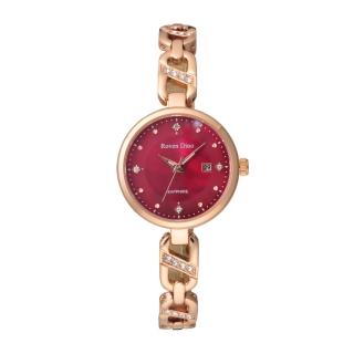 【Roven Dino 羅梵迪諾】美麗佳人時尚腕錶-玫瑰金X紅(RD6103RG-398RE)