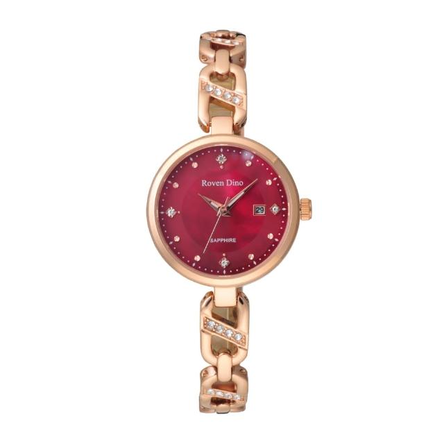 【Roven Dino 羅梵迪諾】美麗佳人時尚腕錶-玫瑰金X紅(RD6103RG-398RE)