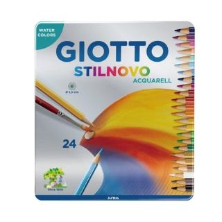 【義大利 GIOTTO BEBE 彩繪系列】水溶性色鉛筆-鐵盒 256300(24色)