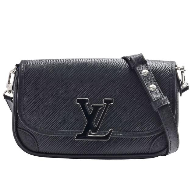 【Louis Vuitton 路易威登】M59386 經典黑色LOGO EPI皮革Buci系列磁釦斜背包(黑色)