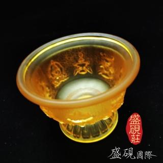 【盛硯莊佛教文物】藏傳八吉祥琉璃供杯(藏傳文物)
