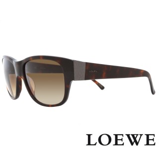 【LOEWE 羅威】經典品牌壓紋款方框太陽眼鏡(琥珀 SLW693-09XK)