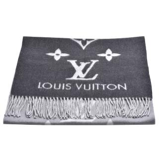 【Louis Vuitton 路易威登】M76336 REYKJAVIK GRADIENT雙面彩色織花純棉披巾/圍巾(灰色)