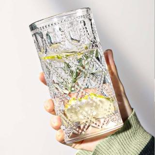 【好拾物】玻璃杯 復古水杯 飲料杯 無鉛玻璃 菱紋款(350ml)