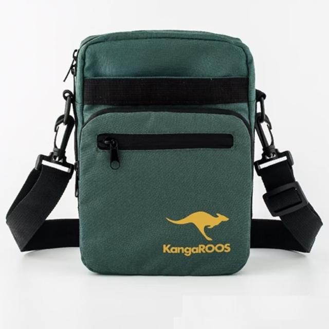 【KangaROOS】美國袋鼠鞋 中性 多功能側背包 墨綠(KA23765)