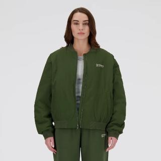 【NEW BALANCE】外套 女款 運動外套 飛行外套 夾克 美規 綠 WJ33507KOU
