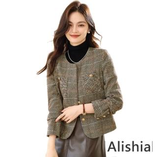 【Alishia】經典輕熟百搭氣質圓領上衣外套 S-2XL(現+預 咖啡色)