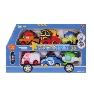 【寶寶共和國】POLI 波力 救援小英雄拼裝車6件套組(玩具禮盒 波力禮盒)