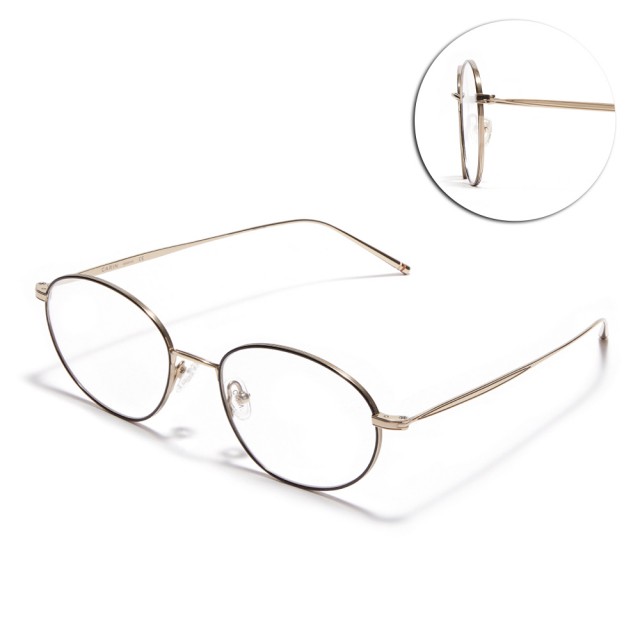 【CARIN】鈦金屬 橢圓框光學眼鏡 NewJeans代言(黑 金#EDELL C1)