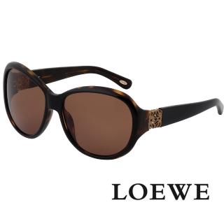 【LOEWE 羅威】西班牙羅威經典標誌款太陽眼鏡(深咖啡/金 SLW808-0U80)
