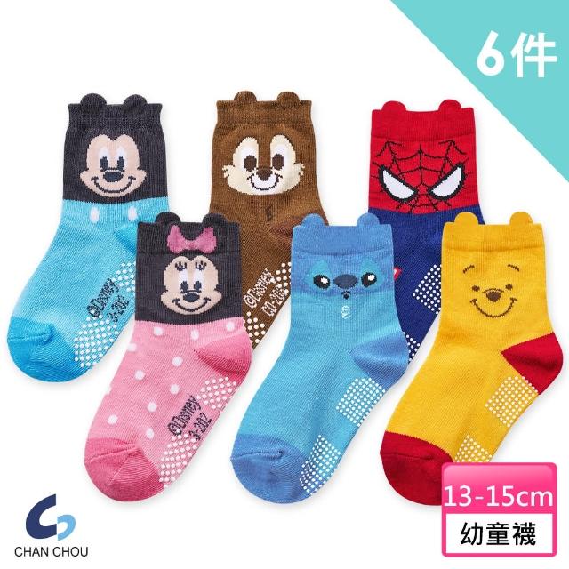 【ChanChou 展舟】6雙組-迪士尼 幼童造型短襪-202(台灣製造 /品質保證/棉襪/中統襪)