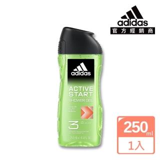 【adidas 愛迪達】男性三合一潔顏洗髮沐浴露-能量激活(250ml)