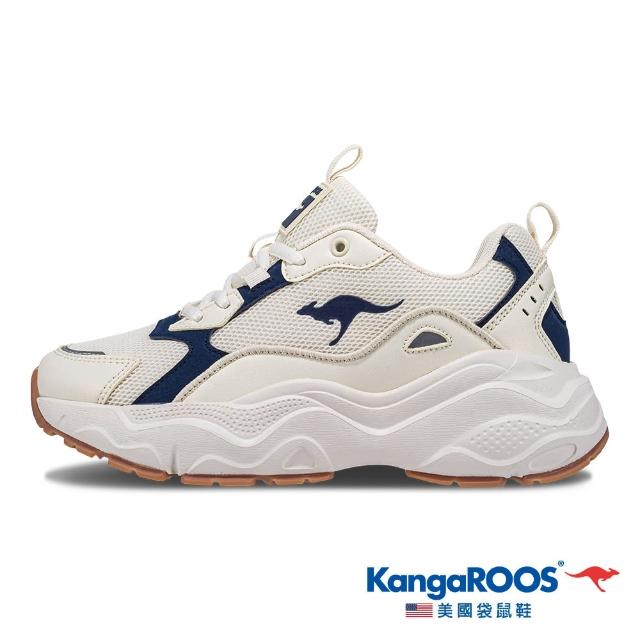 【KangaROOS】女鞋 DAZZLE 2 莫蘭迪系奶霜鞋 層次拼接 修飾增高(米藏青-KW41281)