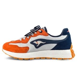 【KangaROOS】美國袋鼠鞋 男 CRAFT 復古運動跑鞋 橘藍(KM11912)