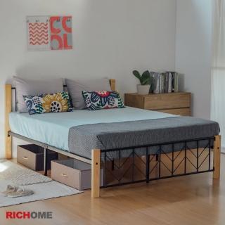 【RICHOME】杰曼5呎雙人床/雙人床架(鐵床 床架 雙人床)
