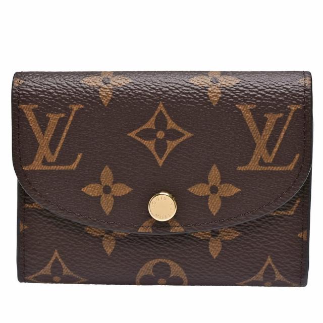 【Louis Vuitton 路易威登】M62361 經典ROSALIE Monogram花紋信封式零錢包(芭蕾粉色)