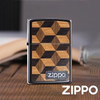 【Zippo官方直營】經典木紋方塊防風打火機(美國防風打火機)