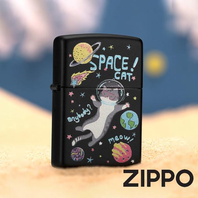 【Zippo官方直營】尋夢旅行-太空貓防風打火機(美國防風打火機)