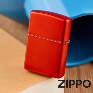 【Zippo官方直營】金屬紅色-素面-防風打火機(美國防風打火機)