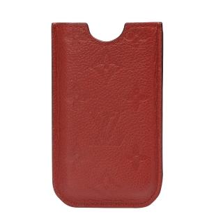 【Louis Vuitton 路易威登】M60367 經典Monogram小牛皮 IPHONE 4 手機套(橘紅)