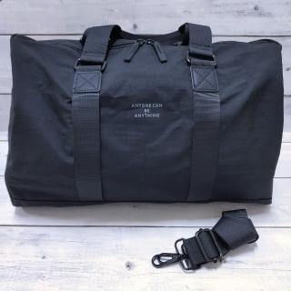 【Misstery】旅行袋休閒旅遊斜背/手提旅行袋-黑(防潑水面料)